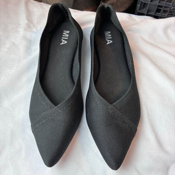 Mia Knit Flats Women's 8.5 Comfort Stretch Pointed Toe Office Casual Versatile - Picture 2 of 11